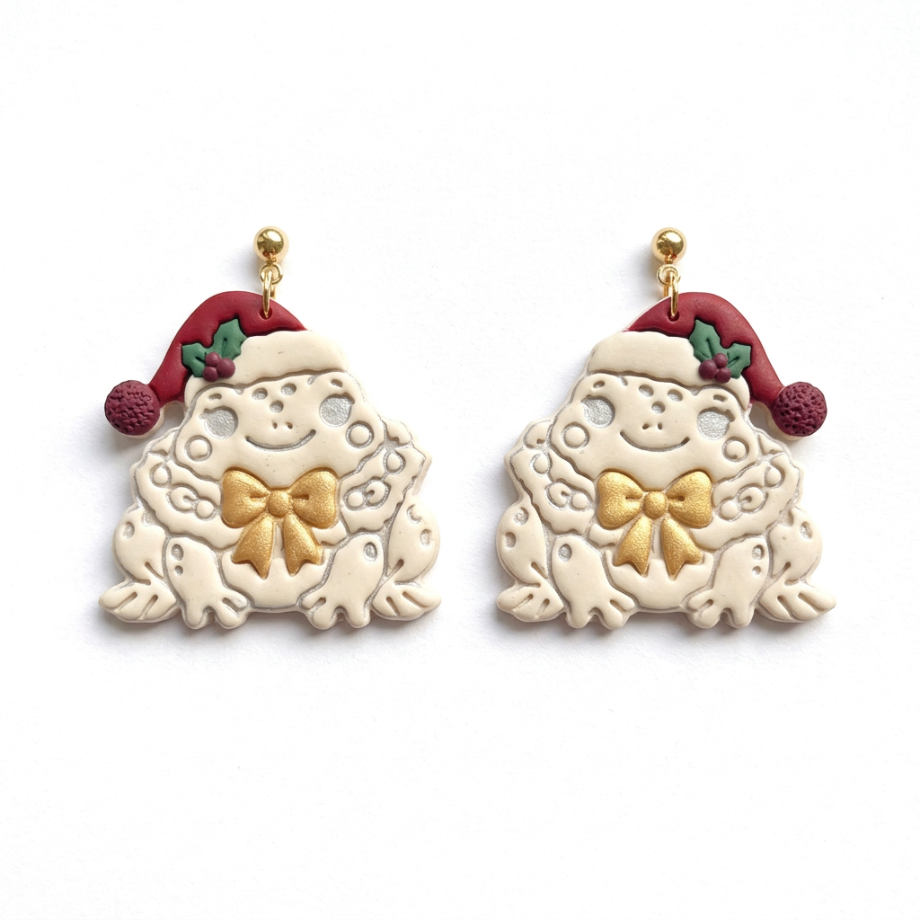 Winter Toad Polymer Clay Cutter | Cute Winter Earring Tool
