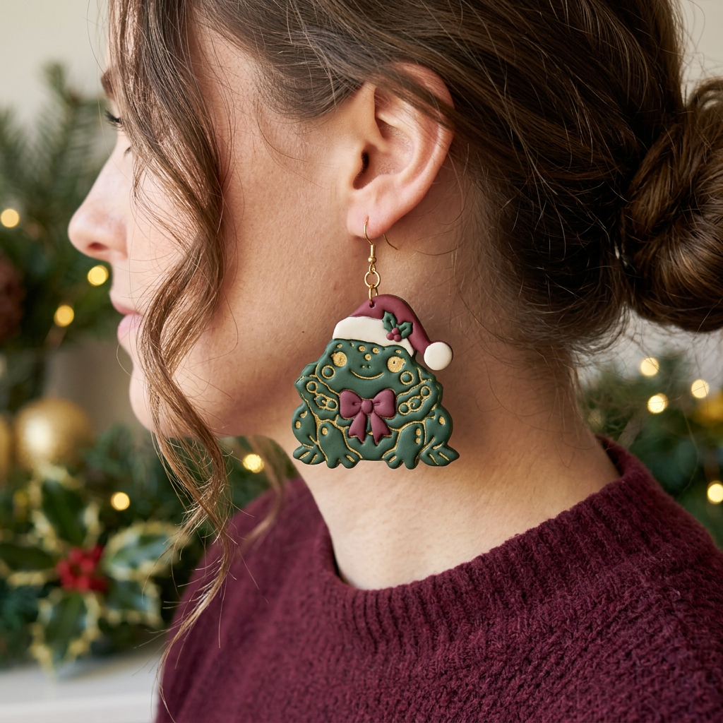 Winter Toad Polymer Clay Cutter | Cute Winter Earring Tool