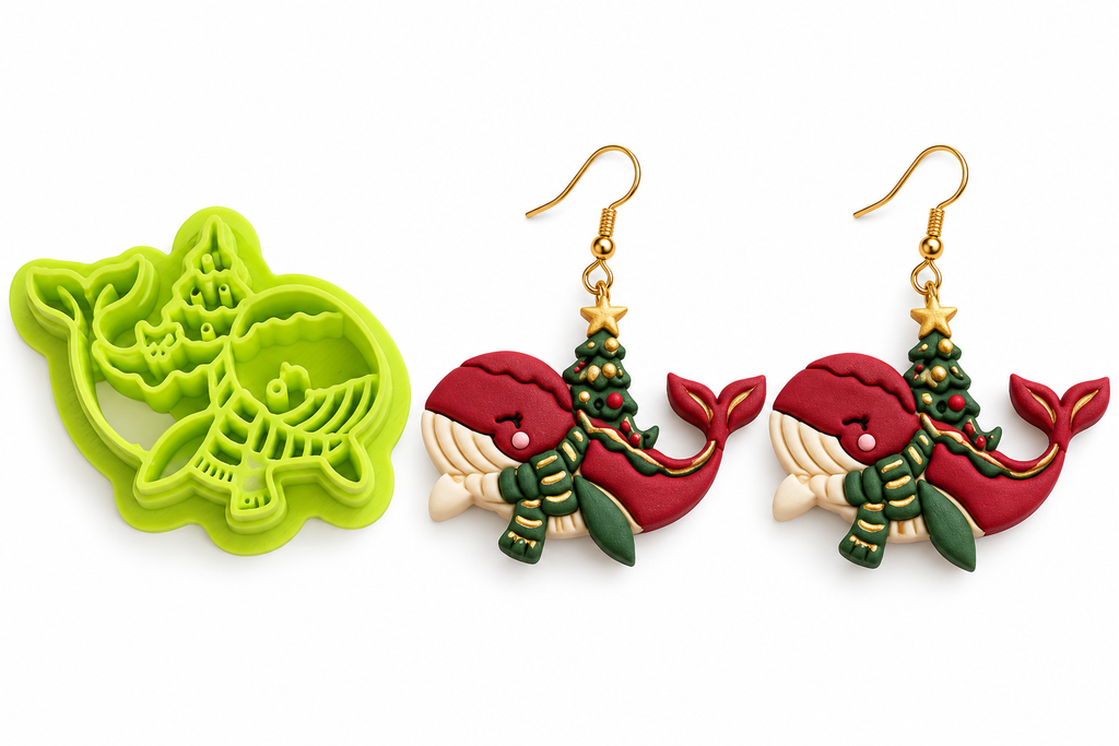 Winter Whale Polymer Clay Cutter | Cute Winter Earring Tool