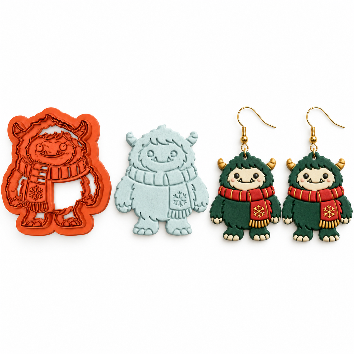Winter Yeti Polymer Clay Cutter | Cute Winter Earring Tool