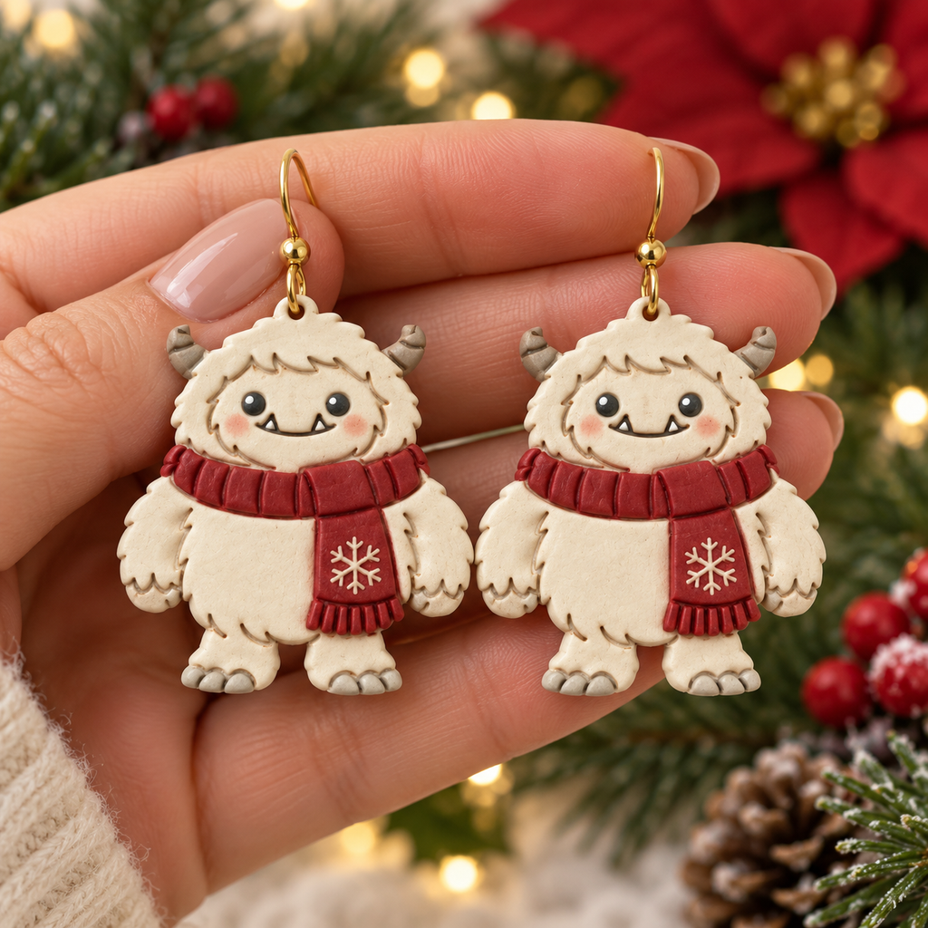 Winter Yeti Polymer Clay Cutter | Cute Winter Earring Tool