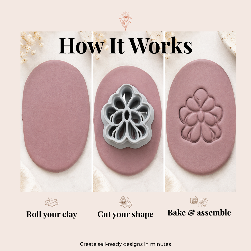 Wisteria Flower Polymer Clay Cutter 25-50mm | Floral Jewellery | IrisCrafts7