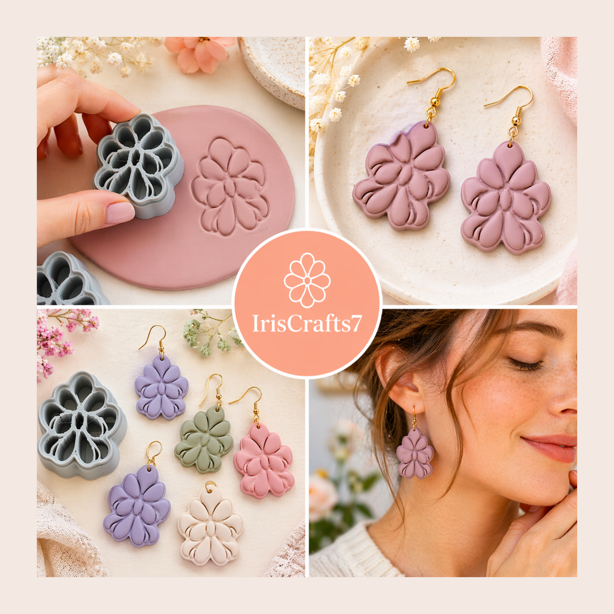 Wisteria Flower Polymer Clay Cutter 25-50mm | Floral Jewellery | IrisCrafts7
