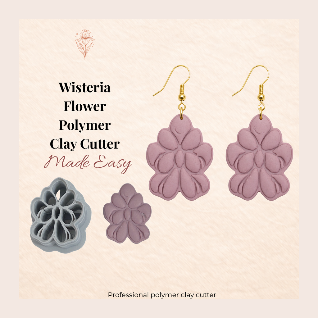 Wisteria Flower Polymer Clay Cutter 25-50mm | Floral Jewellery | IrisCrafts7