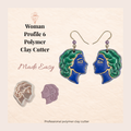 Woman Profile Polymer Clay Cutter | 3D Printed Silhouette Clay Earring Cutter | Female Profile Shape Cutter for Clay Jewellery Making | Clay Earring Tool