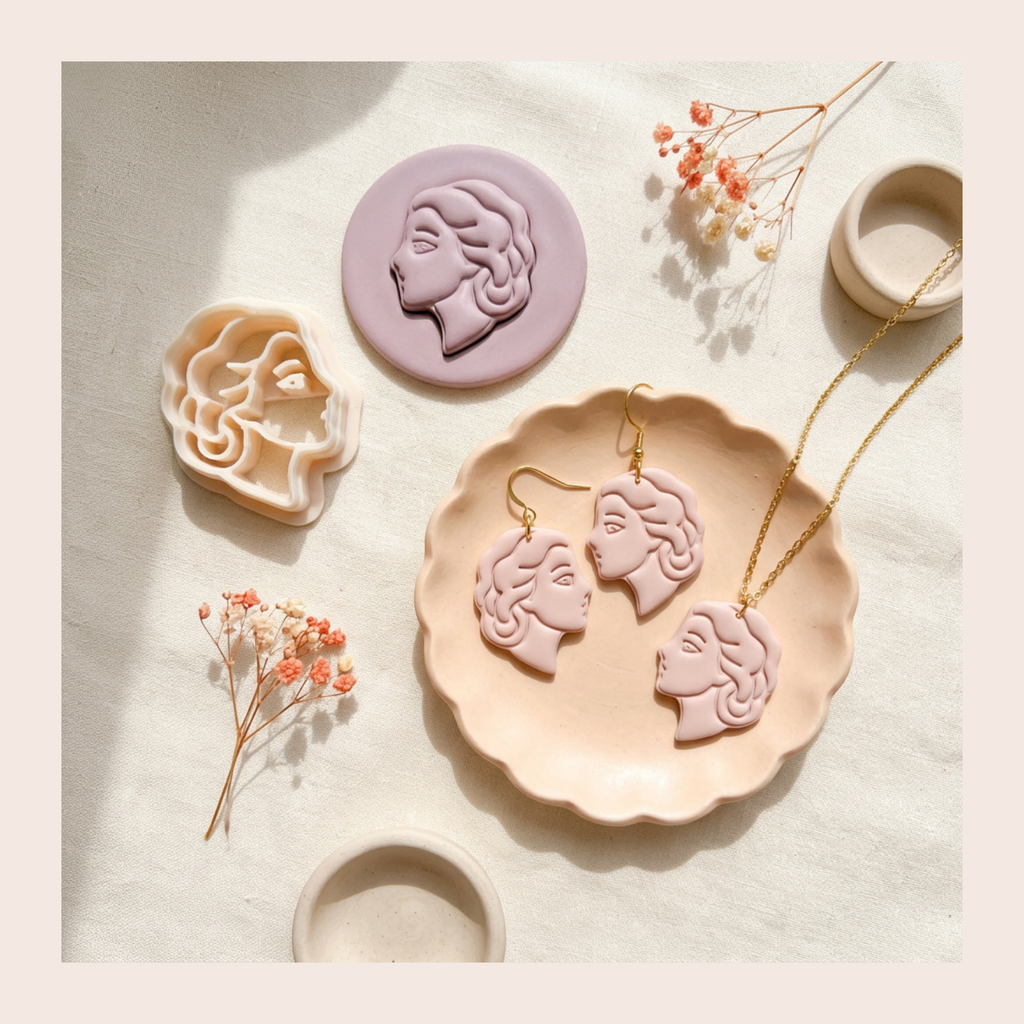 Woman Profile Polymer Clay Cutter | 3D Printed Silhouette Clay Earring Cutter | Female Profile Shape Cutter for Clay Jewellery Making | Clay Earring Tool