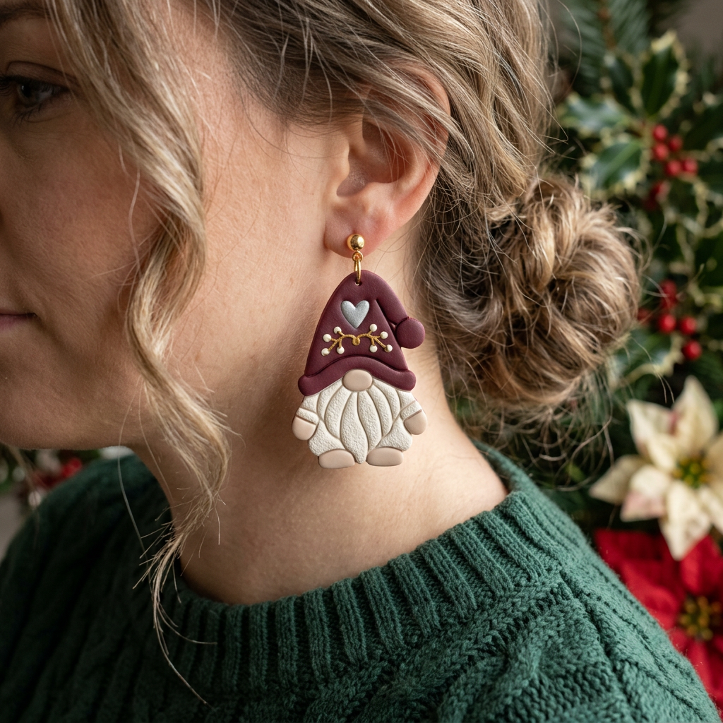 Xmas Gnome Polymer Clay Cutter | Cute Christmas Earring Tool