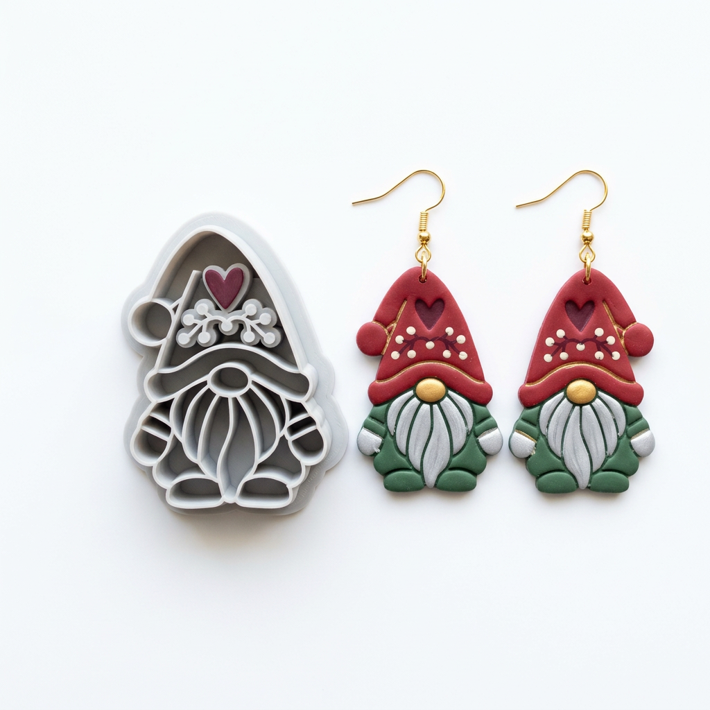 Xmas Gnome Polymer Clay Cutter | Cute Christmas Earring Tool