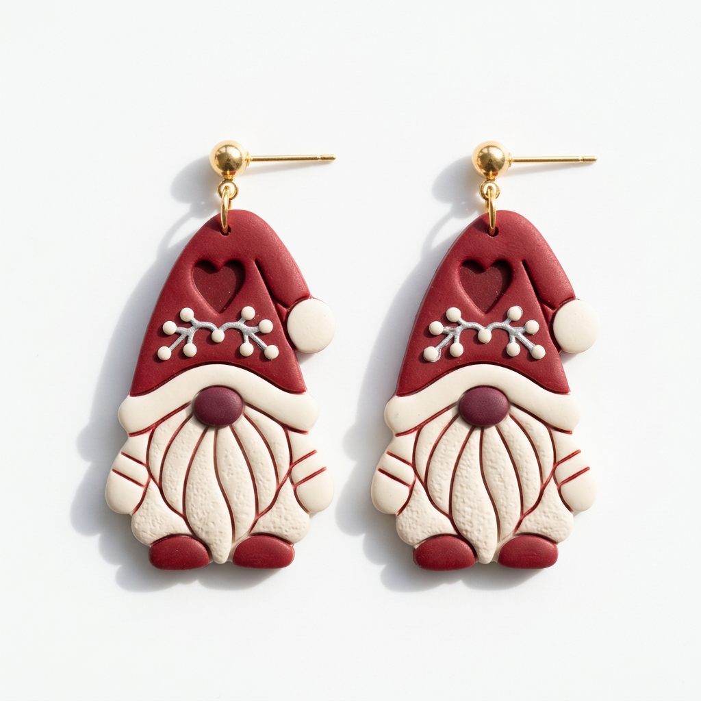 Xmas Gnome Polymer Clay Cutter | Cute Christmas Earring Tool