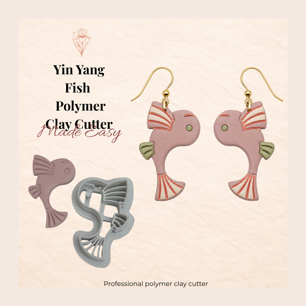 Yin Yang Fish Polymer Clay Cutter 25–45mm | Spiritual Earring Cutter | IrisCrafts7