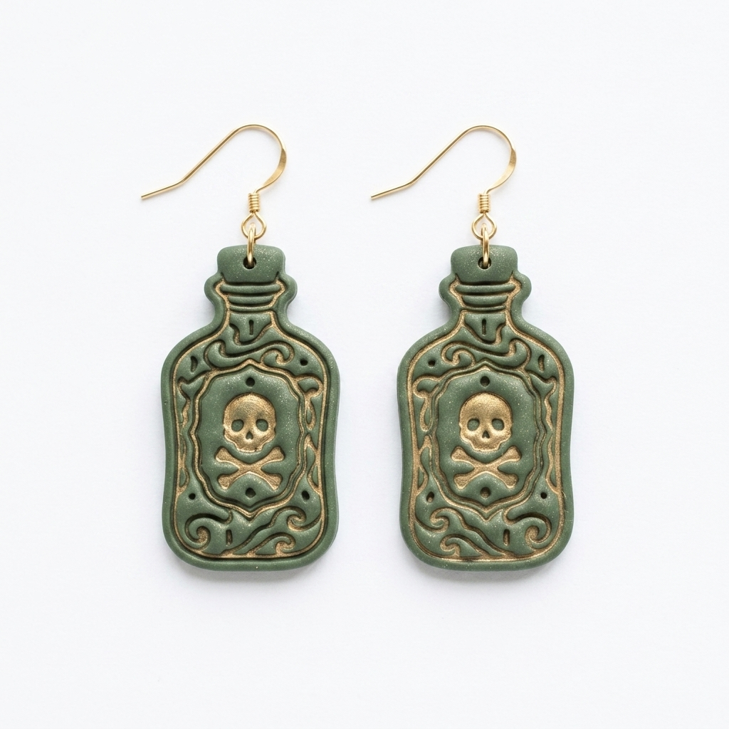 Apothecary Bottle Polymer Clay Cutter | 30–50mm Gothic Witchy Earring Cutter | IrisCrafts7