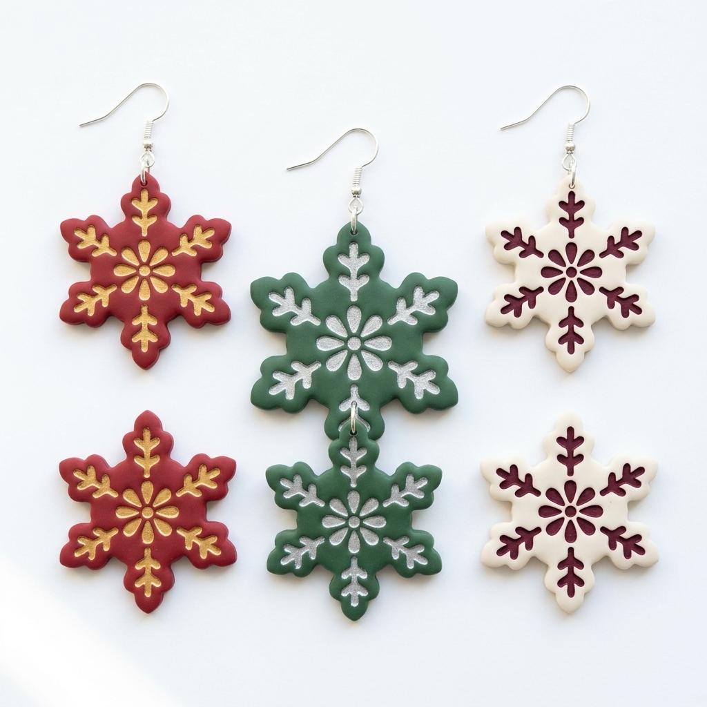 Snowflake Bloom Polymer Clay Cutter | Winter Earring Tool